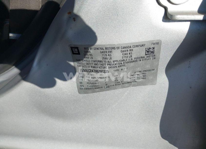 Photo 9 of 2017 Chevrolet Equinox LT (VIN 2GNALCEK7H6181325)