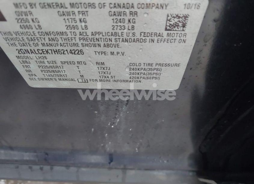 Photo 9 of 2017 Chevrolet Equinox LT (VIN 2GNALCEK7H6214226)