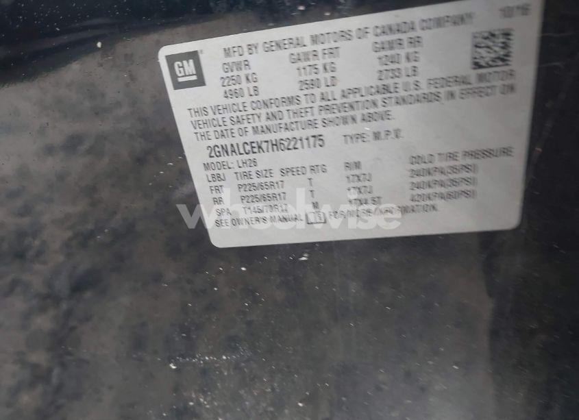 Photo 9 of 2017 Chevrolet Equinox LT (VIN 2GNALCEK7H6221175)