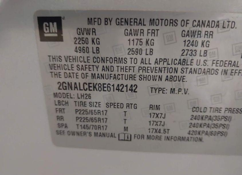 Photo 9 of 2014 Chevrolet Equinox 2LT (VIN 2GNALCEK8E6142142)