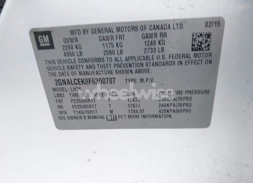 Photo 9 of 2015 Chevrolet Equinox 2LT (VIN 2GNALCEK8F6300707)