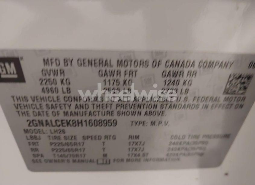 Photo 9 of 2017 Chevrolet Equinox LT (VIN 2GNALCEK8H1608959)