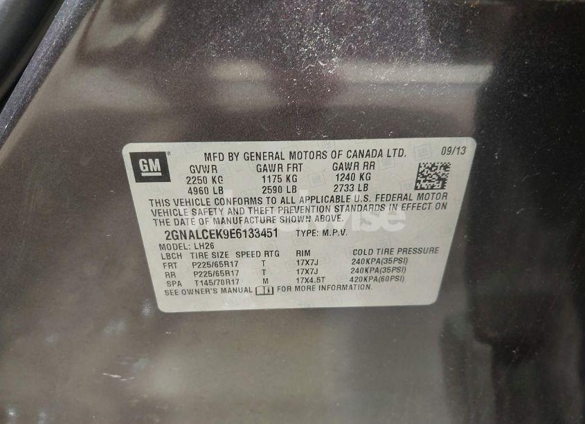Photo 9 of 2014 Chevrolet Equinox 2LT (VIN 2GNALCEK9E6133451)