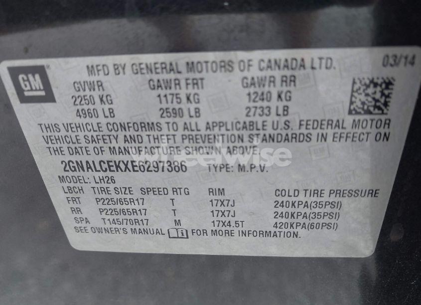 Photo 9 of 2014 Chevrolet Equinox 2LT (VIN 2GNALCEKXE6297386)