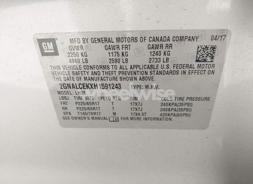 Photo 9 of 2017 Chevrolet Equinox LT (VIN 2GNALCEKXH1591243)