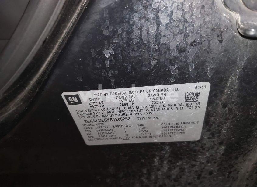 Photo 9 of 2011 Chevrolet Equinox 1LT (VIN 2GNALDECXB1208262)