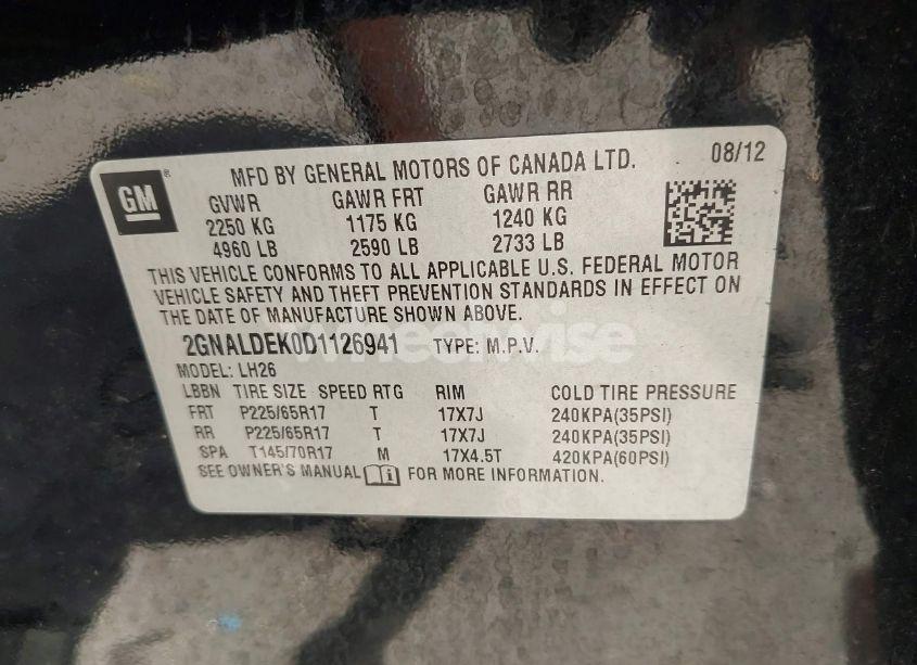 Photo 9 of 2013 Chevrolet Equinox 1LT (VIN 2GNALDEK0D1126941)