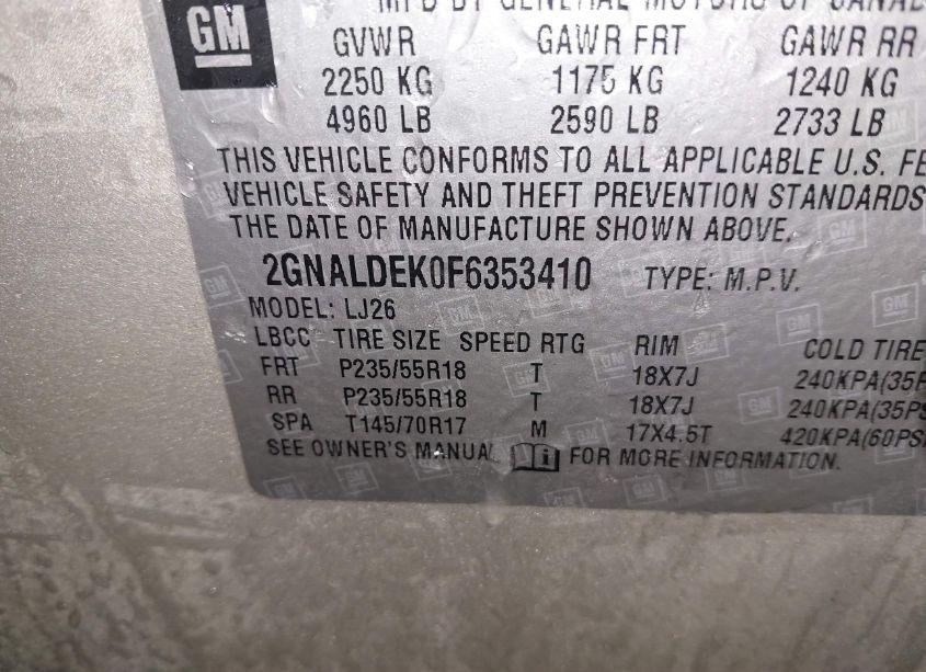 Photo 9 of 2015 Chevrolet Equinox LTZ (VIN 2GNALDEK0F6353410)