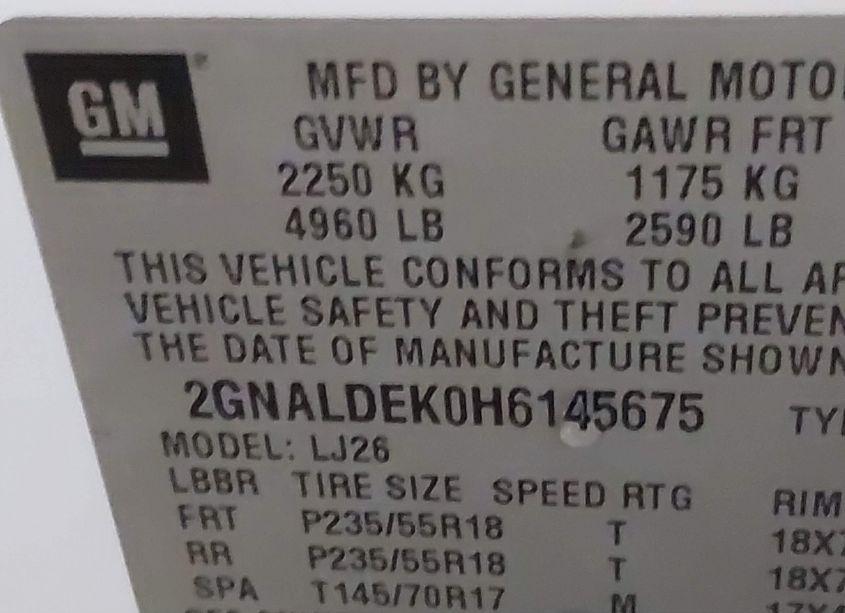 Photo 9 of 2017 Chevrolet Equinox PREMIER (VIN 2GNALDEK0H6145675)