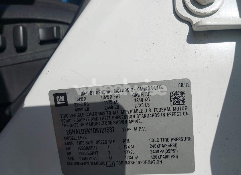 Photo 9 of 2013 Chevrolet Equinox 1LT (VIN 2GNALDEK1D6121587)