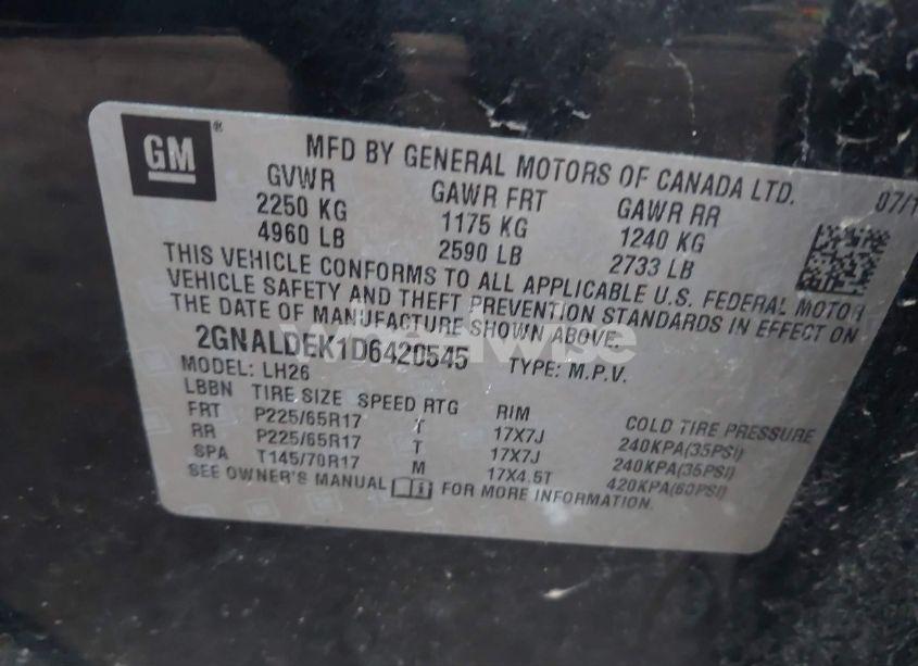 Photo 9 of 2013 Chevrolet Equinox 1LT (VIN 2GNALDEK1D6420545)