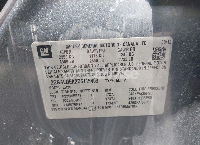 Photo 9 of 2013 Chevrolet Equinox 1LT (VIN 2GNALDEK2D6115409)