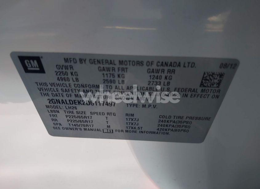 Photo 9 of 2013 Chevrolet Equinox 1LT (VIN 2GNALDEK2D6117497)