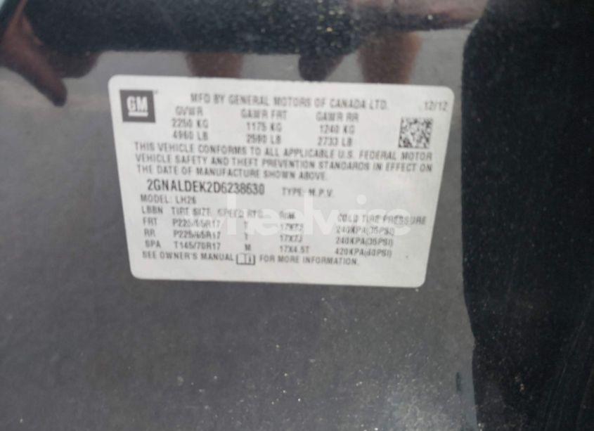 Photo 9 of 2013 Chevrolet Equinox 1LT (VIN 2GNALDEK2D6238630)