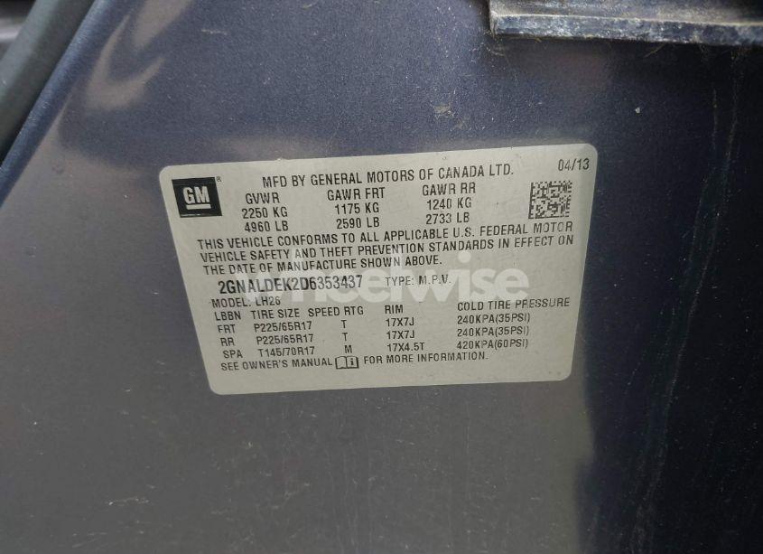 Photo 9 of 2013 Chevrolet Equinox 1LT (VIN 2GNALDEK2D6353437)