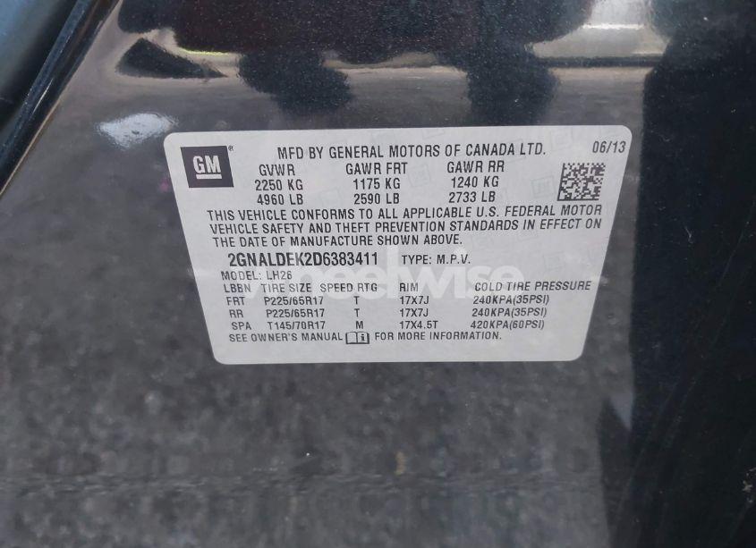 Photo 9 of 2013 Chevrolet Equinox 1LT (VIN 2GNALDEK2D6383411)