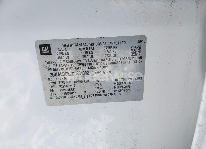 Photo 9 of 2013 Chevrolet Equinox 1LT (VIN 2GNALDEK2D6384882)