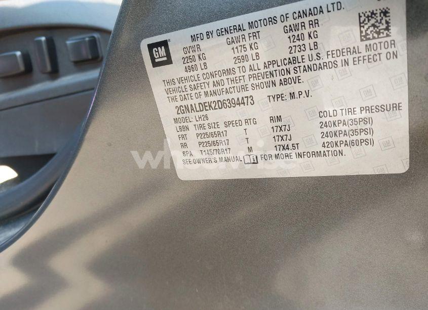 Photo 9 of 2013 Chevrolet Equinox 1LT (VIN 2GNALDEK2D6394473)