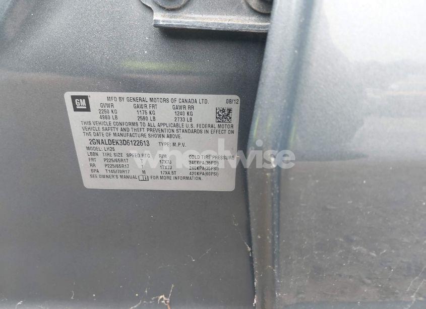 Photo 9 of 2013 Chevrolet Equinox 1LT (VIN 2GNALDEK3D6122613)