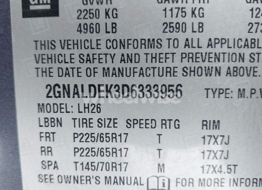 Photo 9 of 2013 Chevrolet Equinox 1LT (VIN 2GNALDEK3D6333956)