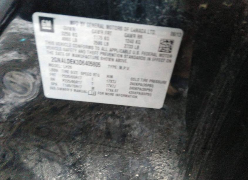 Photo 9 of 2013 Chevrolet Equinox 1LT (VIN 2GNALDEK3D6405805)