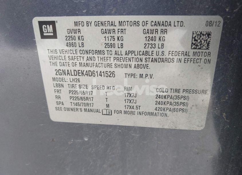 Photo 9 of 2013 Chevrolet Equinox 1LT (VIN 2GNALDEK4D6141526)