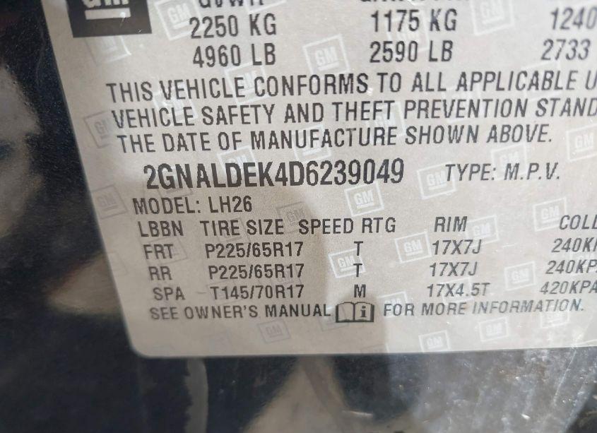 Photo 9 of 2013 Chevrolet Equinox 1LT (VIN 2GNALDEK4D6239049)