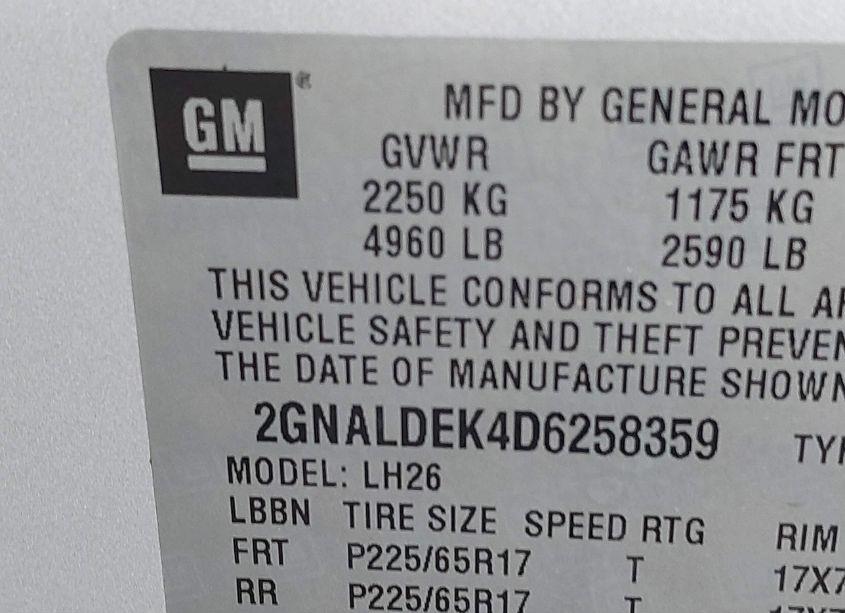 Photo 9 of 2013 Chevrolet Equinox 1LT (VIN 2GNALDEK4D6258359)