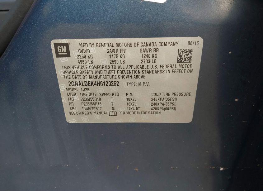 Photo 9 of 2017 Chevrolet Equinox PREMIER (VIN 2GNALDEK4H6120262)