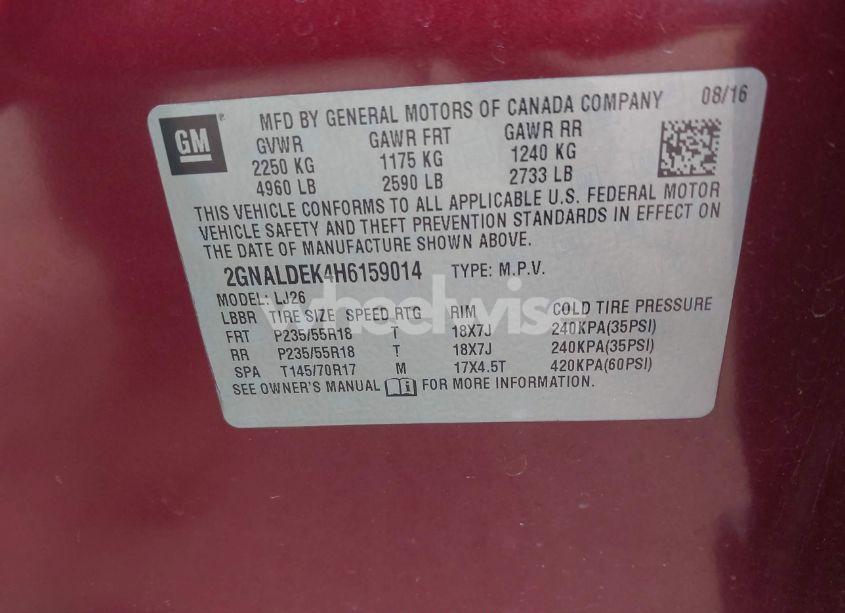 Photo 9 of 2017 Chevrolet Equinox PREMIER (VIN 2GNALDEK4H6159014)