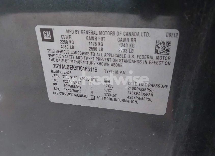 Photo 9 of 2013 Chevrolet Equinox 1LT (VIN 2GNALDEK5D6163115)