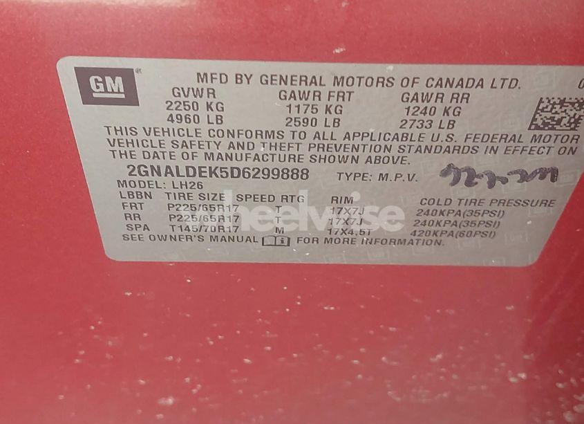 Photo 9 of 2013 Chevrolet Equinox 1LT (VIN 2GNALDEK5D6299888)