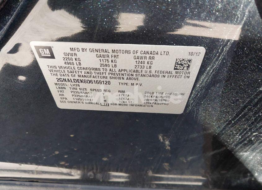 Photo 9 of 2013 Chevrolet Equinox 1LT (VIN 2GNALDEK6D6169120)