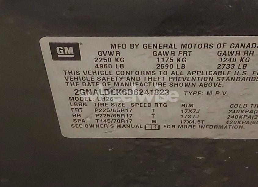 Photo 9 of 2013 Chevrolet Equinox 1LT (VIN 2GNALDEK6D6241823)