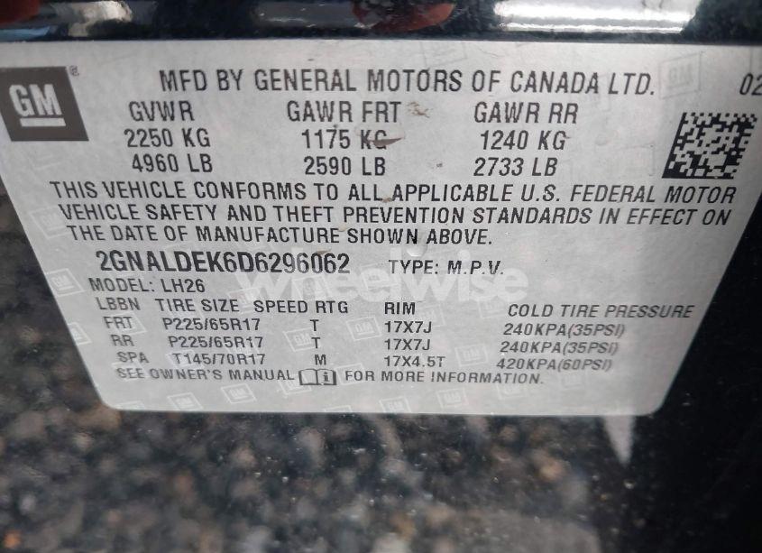 Photo 9 of 2013 Chevrolet Equinox 1LT (VIN 2GNALDEK6D6296062)