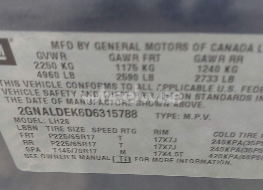 Photo 9 of 2013 Chevrolet Equinox 1LT (VIN 2GNALDEK6D6315788)