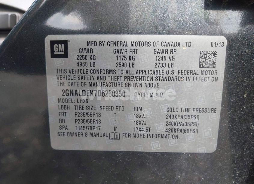 Photo 9 of 2013 Chevrolet Equinox 1LT (VIN 2GNALDEK7D6260350)