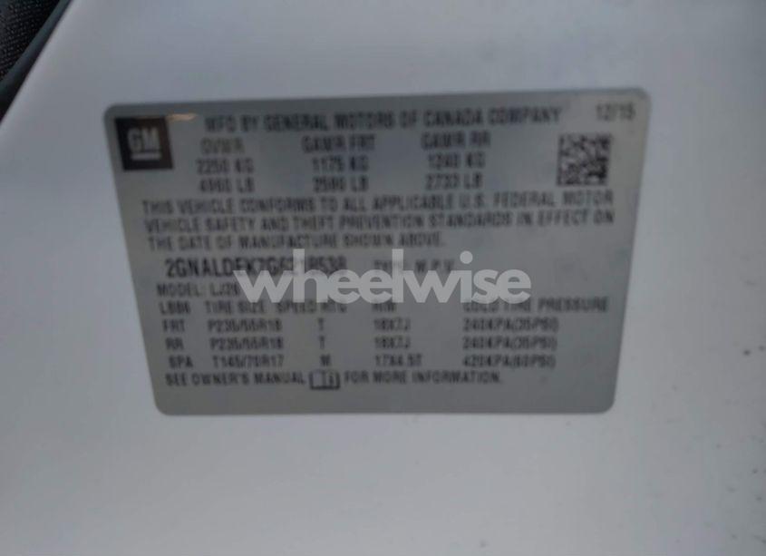 Photo 9 of 2016 Chevrolet Equinox LTZ (VIN 2GNALDEK7G6218538)