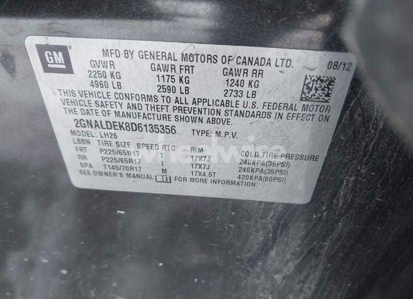 Photo 9 of 2013 Chevrolet Equinox 1LT (VIN 2GNALDEK8D6135356)