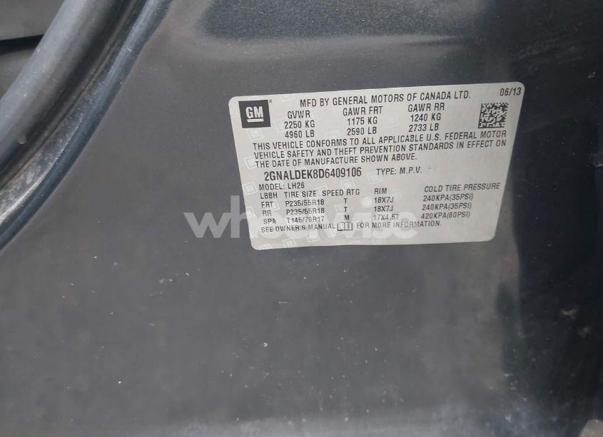 Photo 9 of 2013 Chevrolet Equinox 1LT (VIN 2GNALDEK8D6409106)