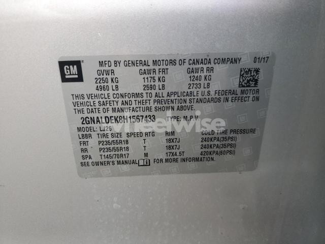 Photo 9 of 2017 CHEVROLET EQUINOX PREMIER N/A (VIN 2GNALDEK8H1567433)