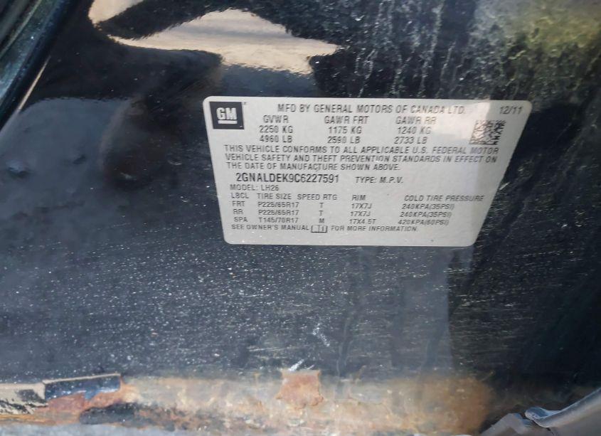 Photo 8 of 2012 Chevrolet Equinox 1LT (VIN 2GNALDEK9C6227591)