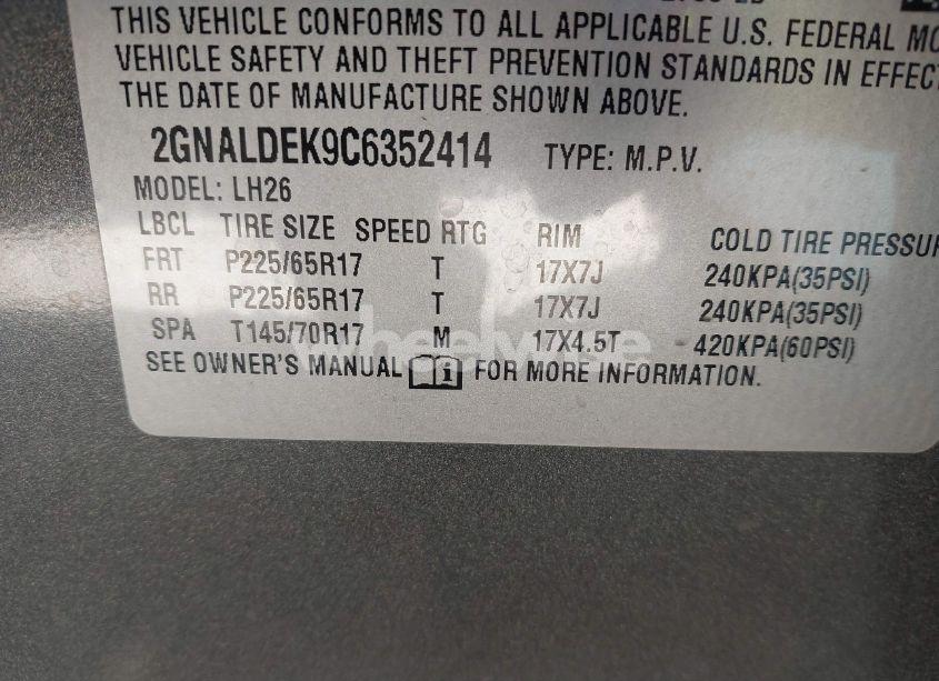 Photo 9 of 2012 Chevrolet Equinox 1LT (VIN 2GNALDEK9C6352414)