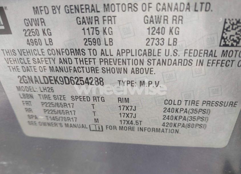 Photo 9 of 2013 Chevrolet Equinox 1LT (VIN 2GNALDEK9D6254288)