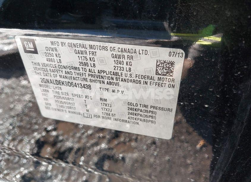 Photo 9 of 2013 Chevrolet Equinox 1LT (VIN 2GNALDEK9D6413438)