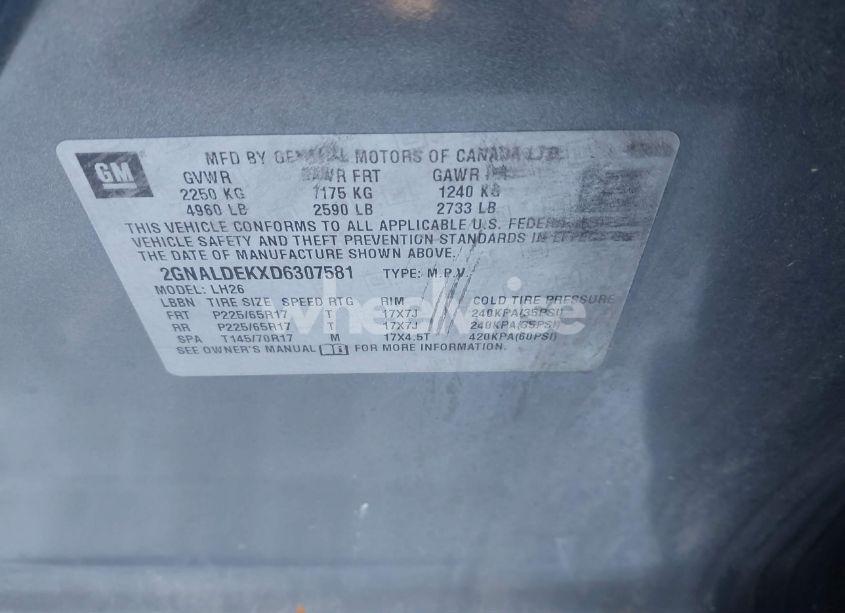 Photo 9 of 2013 Chevrolet Equinox 1LT (VIN 2GNALDEKXD6307581)