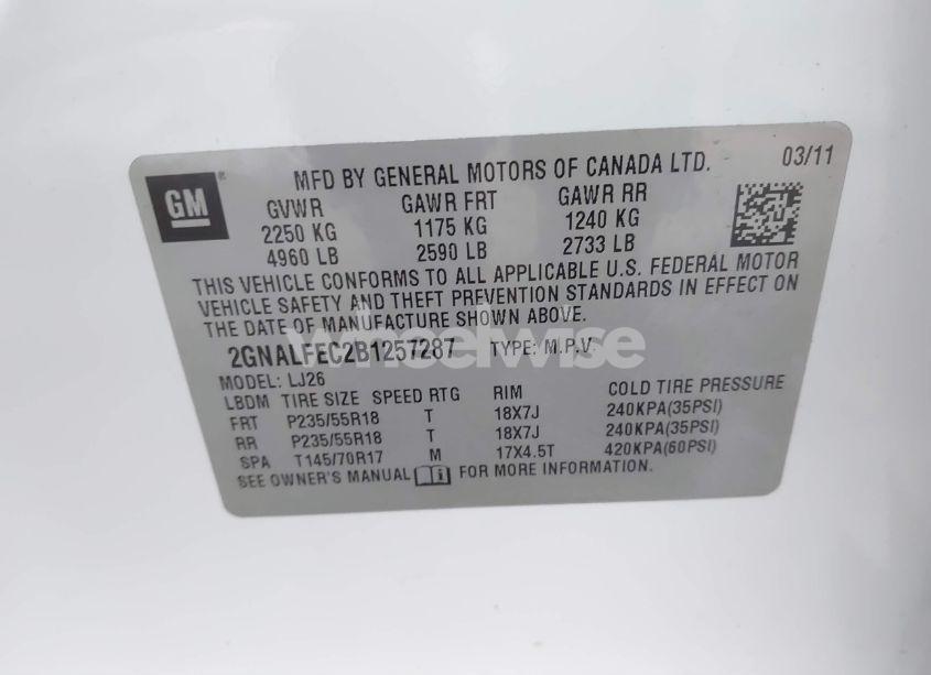 Photo 9 of 2011 Chevrolet Equinox LTZ (VIN 2GNALFEC2B1257287)