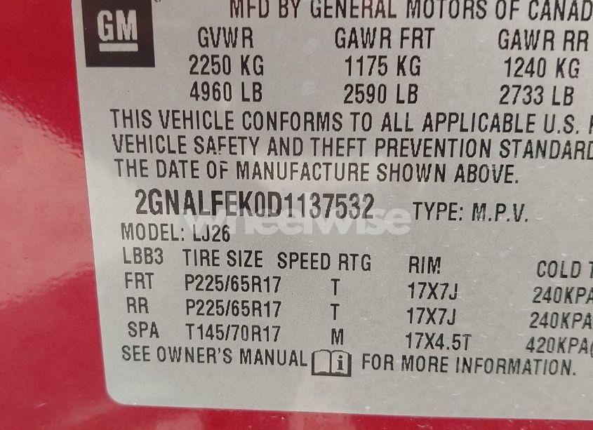 Photo 9 of 2013 Chevrolet Equinox LTZ (VIN 2GNALFEK0D1137532)