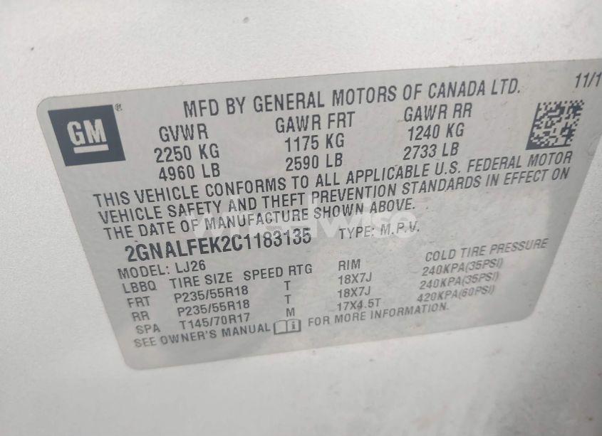Photo 9 of 2012 Chevrolet Equinox LTZ (VIN 2GNALFEK2C1183135)