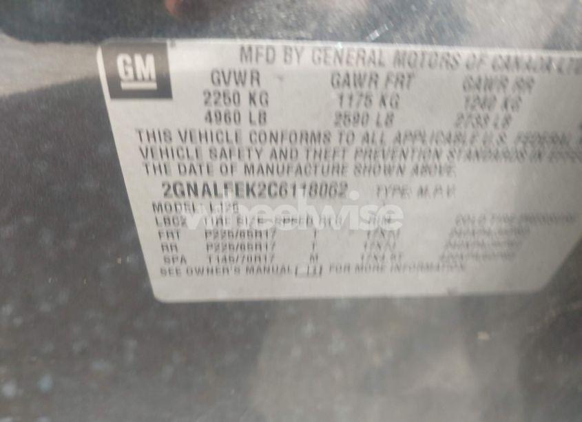 Photo 9 of 2012 Chevrolet Equinox LTZ (VIN 2GNALFEK2C6118062)